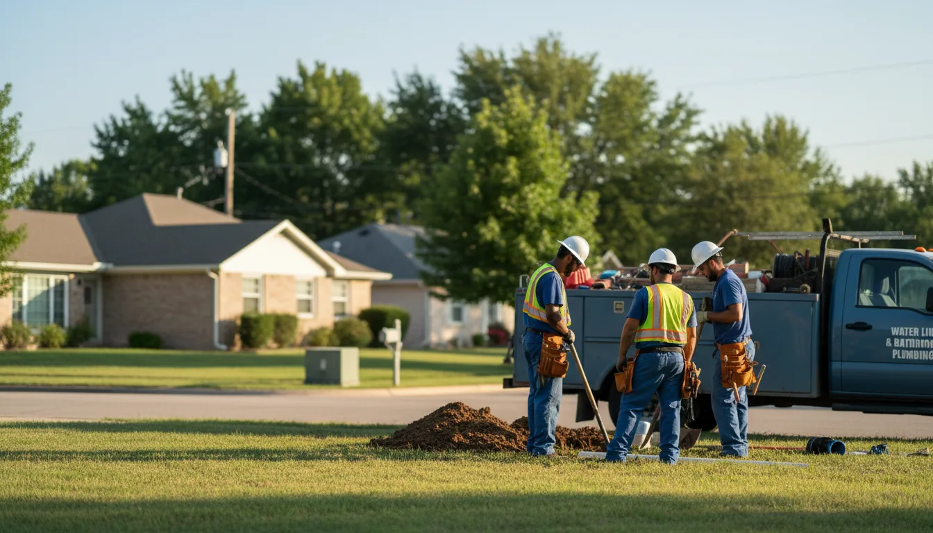 Residential water line and bathroom plumbing service in Deepwater, MO